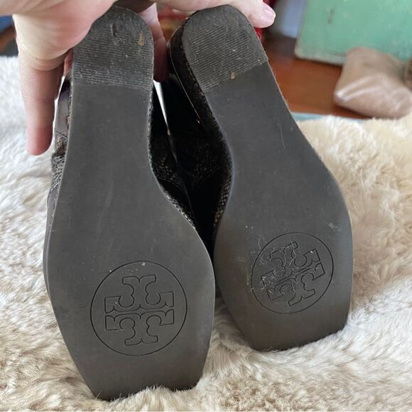 Tory Burch Brown New Cherie Wedge Boots/Booties Sz 6 - Picture 7 of 8